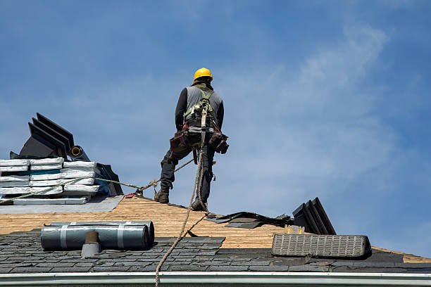 Professional Gutter Installation technician working in Hollister, FL